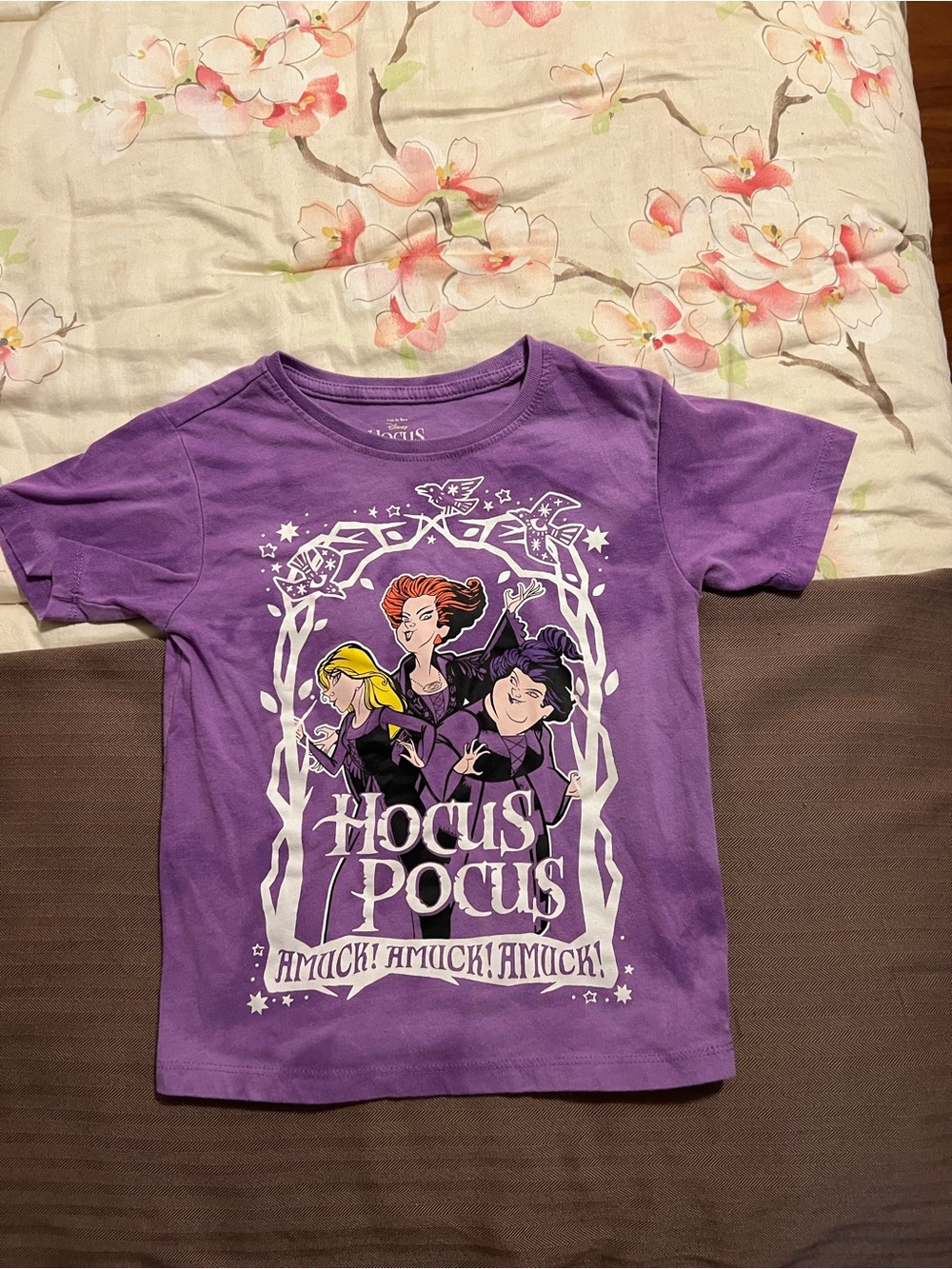 Girls XS 4/5 Disney Hocus Pocus Graphic T Shirt Witch Shirt Purple